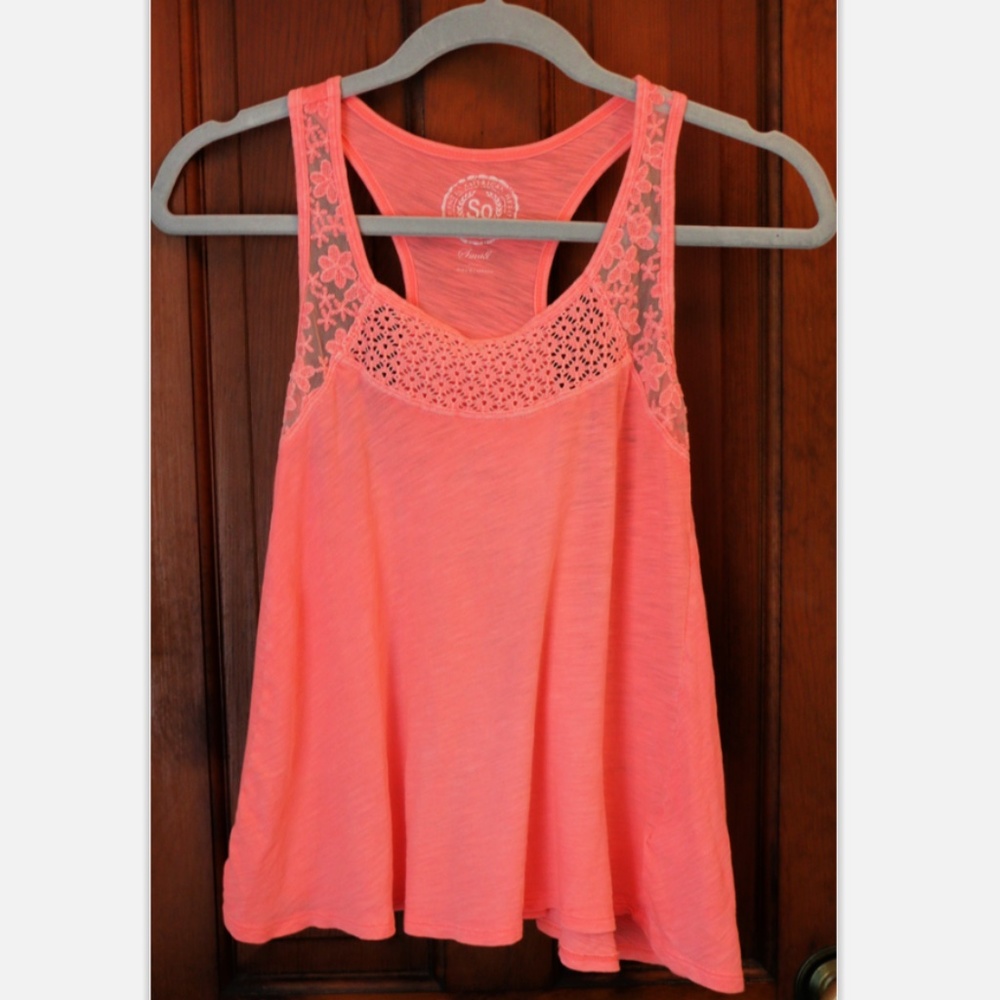 SO Juniors Neon Pink Tank Top